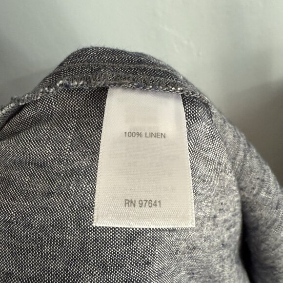 J. Jill Love Linen Relaxed Crop Pants Blue Pull On Wide Leg Blue White 3X - Picture 5 of 5